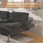Shahoo Modern Upholstered Convertible Folding Futon Sofa Bed - Image 3