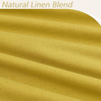 Celery Yellow 100% Blackout Linen Curtains 102 Inch Length 2 Panels Set - Image 3