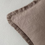 MIULEE Linen Fringe Decorative Fall Throw Pillow Covers Malt Ball 20x20 | Set - Image 3