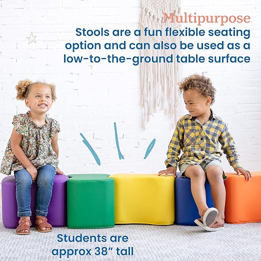 ECR4Kids SoftZone Toddler Modular Stool Set, Flexible Seating - Image 5