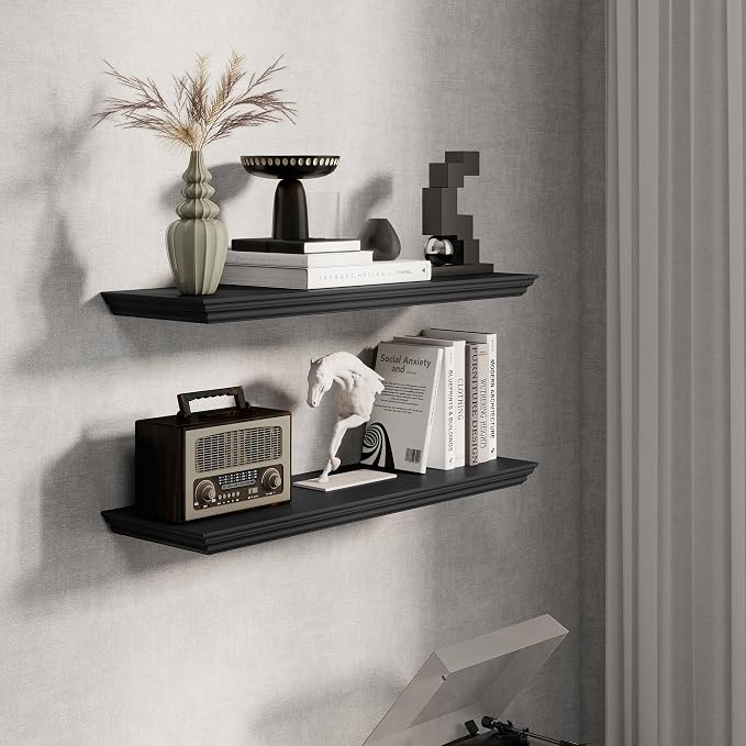 Fun Memories Floating Shelves 32 Inch Long, 9.3 Inch Deep Classic Crown Molding - Image 5
