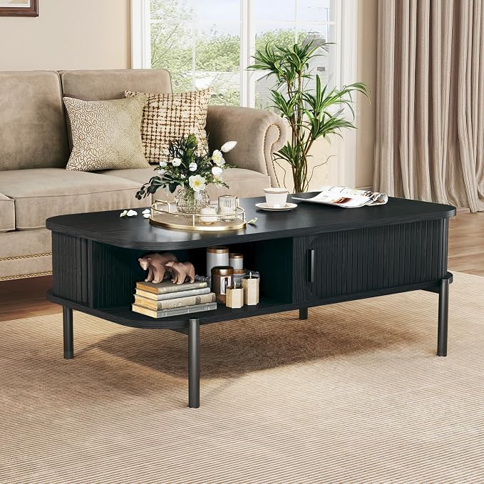 Coffee Table, 39.4" Mid Century Modern Coffee Tables - Image 3