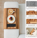 GEHE Acacia Wood Sofa Arm Tray, Foldable Couch Arm Tray Side Table, - Image 7