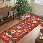 DUKINO 2x6 Runner Rug for Hallway, Washable Kitchen Rugs Non Slip, Floral - Image 6