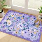 DUKINO 2x3 Entryway Rug, Floral Door Mat Soft Washable Rug Non Slip, by DUKINO