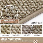 BEQHAUSE Dirt Trapper Door Mat 26" x 40" Half Circle Non Slip, Light Beige | - Image 8
