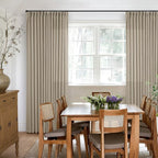 Pleated Linen Semi Sheer Grey Beige Memory Shaped Curtains 90 Inches Long | - Image 6