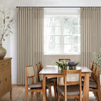 Grey Beige Pinch Pleated Semi Sheer Linen Curtains 92 Inches Long 2 Panel | - Image 6