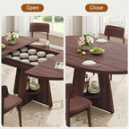 Extendable Dining Table, Round Kitchen Dining Room Dinner Table - Image 8