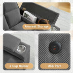 Auvsoce 3-in-1 Folding Convertible Sofa Bed Set of 2, Sleep Couch - Image 3