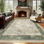 GarveeHome 8x10 Sage Green Washable Area Rug Living Room Bedroom Non Slip | by GarveeHome