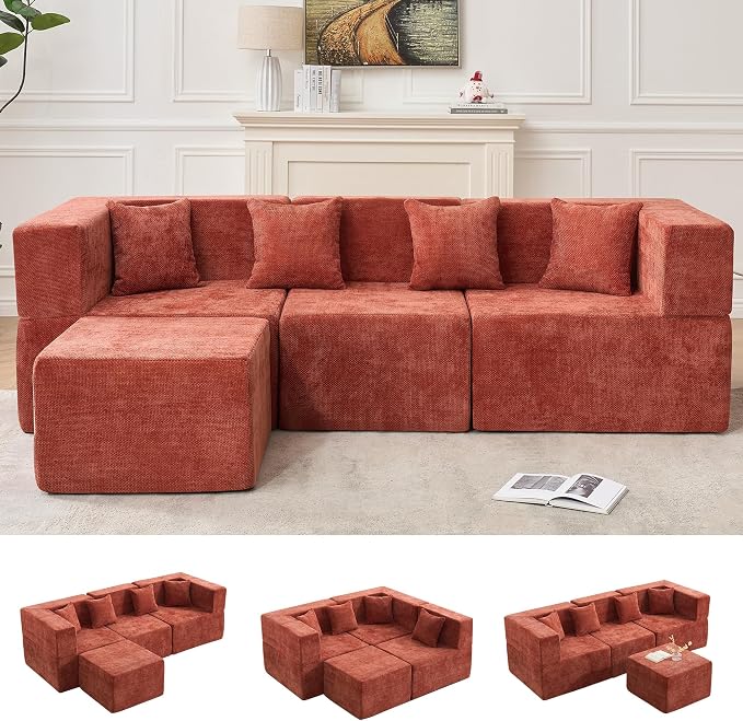MONVANE 103'' Modular Sectional Sofa, Cloud Sectional Couch by MONVANE