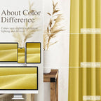 Celery Yellow Linen Curtains 90 Inches Long 2 Panel Set Back Tab Rod Pocket - Image 3