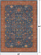 Navy Blue Area Rug 5x7 Living Room Rug - Image 2