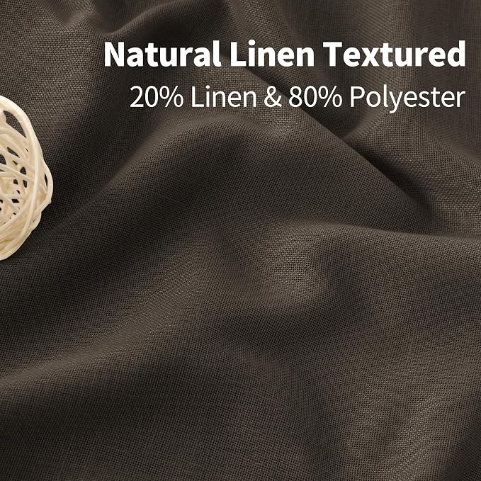 YoungsTex Chocolate Brown Linen Curtains - Image 4