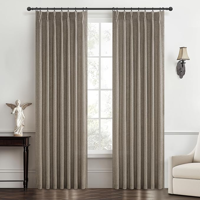 Custom Memory Shape Pinch Pleated 78 Inch Dining Room Curtains 2 Panels Set by PleatedDrapes