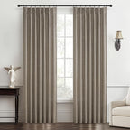 Custom Heavy Linen Pinch Pleated Kitchen 54 Inch Curtains 2 Panels Set - Image 2
