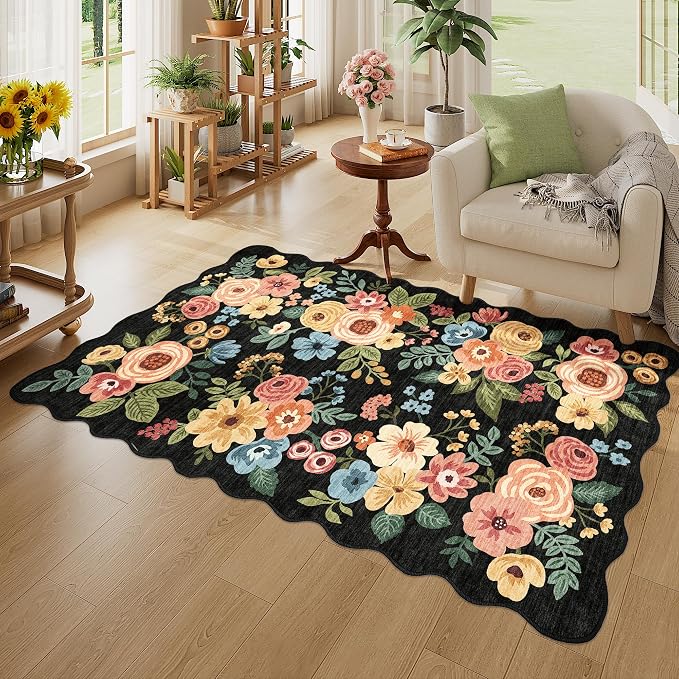 DUKINO 3x5 Area Rugs, Non Slip Floral Washable Rug - Image 3