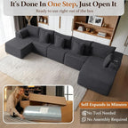 168" Cloud Sectional Couch, Comfort U Shaped Sofa - Image 3
