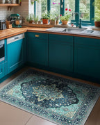 RELEANY Washable Area Rug, Teal | Non-Slip, Water Repellent, Pet Friendly - Image 2