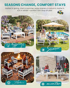 SERWALL 3 Pieces HDPE Outdoor Sofa Bistro Set - Image 9