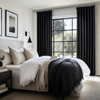 Modern Pinch Pleated Black Curtains - Image 6