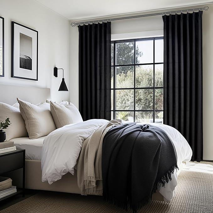 Black Viral Sheer Curtains 84 Inches Long - Image 6