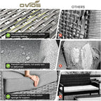 ovios 10 Pieces Patio Furniture Set, Outdoor Wicker Sofa Couch - Image 9