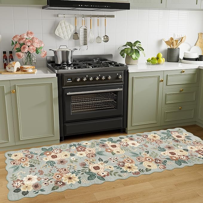 DUKINO 2x6 Runner Rug, Floral Washable Rug - Image 7