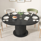 43.3 inch 59 inch Adjustable Size Round Dining Table by LUVIOHOME