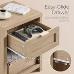 OAKHAM HOME Nightstand Set of 2 Farmhouse Bedside Tables - Image 4