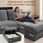 Ihanherry 141" Oversized Cloud Sectional Couches - Image 3