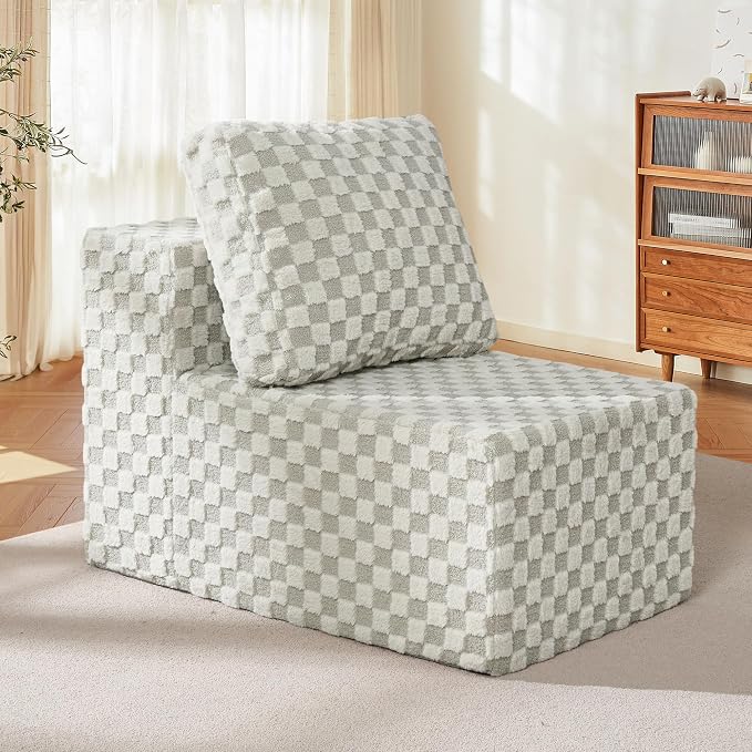 Single Sofa 1 Seat Couch with Deep Seat Memory Foam Cloud Chair with Pillows by YourHomeDeservesMore