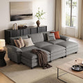 LINSY HOME 123" Modular Sectional Sofa, 3-Seat Corduroy Modern Cloud Couch by LINSYHOME