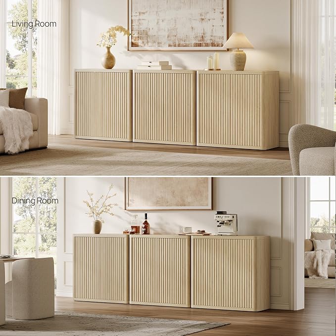 SICOTAS Buffet Cabinet with Storage Sideboard Accent Modern Credenza with Doors - Image 6