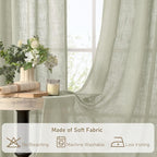 Sage Grey Linen Curtains 45 inches Long - Image 9