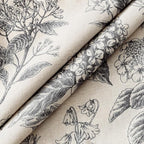Set of 2 Decorative Floral Pillow Covers 18x18 Inch Black | Neutral Hydrangea - Image 2