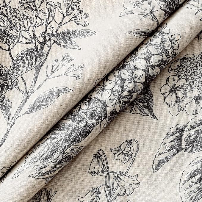 Set of 2 Decorative Floral Pillow Covers 18x18 Inch Black | Neutral Hydrangea - Image 2