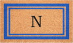 Calloway Mills 152972436N Blue Border 24" x 36" Monogram Doormat by Callowaymills