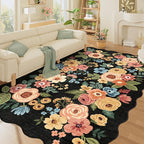 DUKINO 5x8 Washable Area Rug, Soft Floral Living Room Rug Non Slip, Non - Image 6
