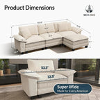 HERA'S HOUSE 124" Modular Sectional Sofa, Oversized L Shaped Couches - Image 2