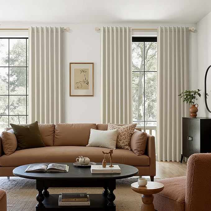 100% Blackout Linen Curtains for Bedroom 96 inches Long, Thermal Insulated Room - Image 9