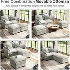 58" Cloud Couch Loveseat, Deep Seat Modular Sectional Sofa - Image 5