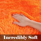 Orange Area Rugs for Bedroom Living Room, Fluffy 4x6 Indoor Bedside Floor Throw - Image 2