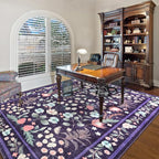 Area Rugs for Living Room, Washable 5x7 Purple Blue Vintage Rug for Bedroom - Image 6