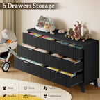 BORNOON 53" Long Dresser for Bedroom, 6-Drawer Dresser - Image 6