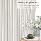 80 Inch Pinch Pleated Blackout Linen Bedroom Curtains Ivory White | Memory - Image 5