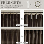 90 Inch Dark Chocolate Linen Pinch Pleat Memory Shaped Semi Sheer Curtains | - Image 5