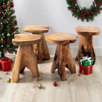 Cedar Roots Tree Stump Side Table 14"x13"x18"H Live Edge Rustic Natural Solid - Image 8