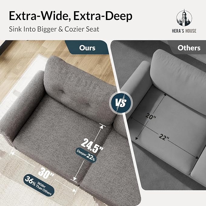 HERA'S HOUSE 3 Pieces Modular Sectional Sofa Sets, Oversized Couch Set - Image 4